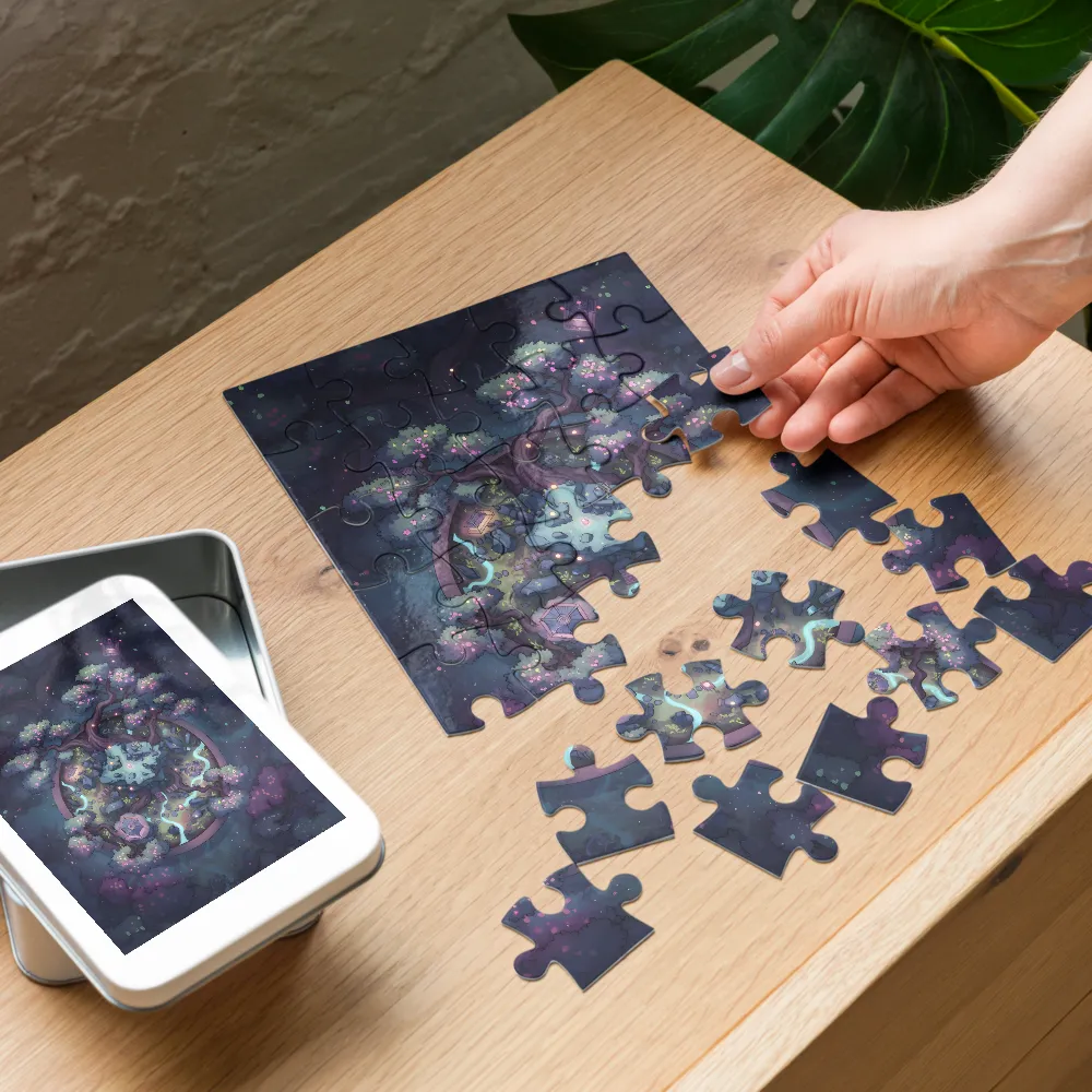 Moonlit Floating Grove 
 Jigsaw Puzzle in Tin Box