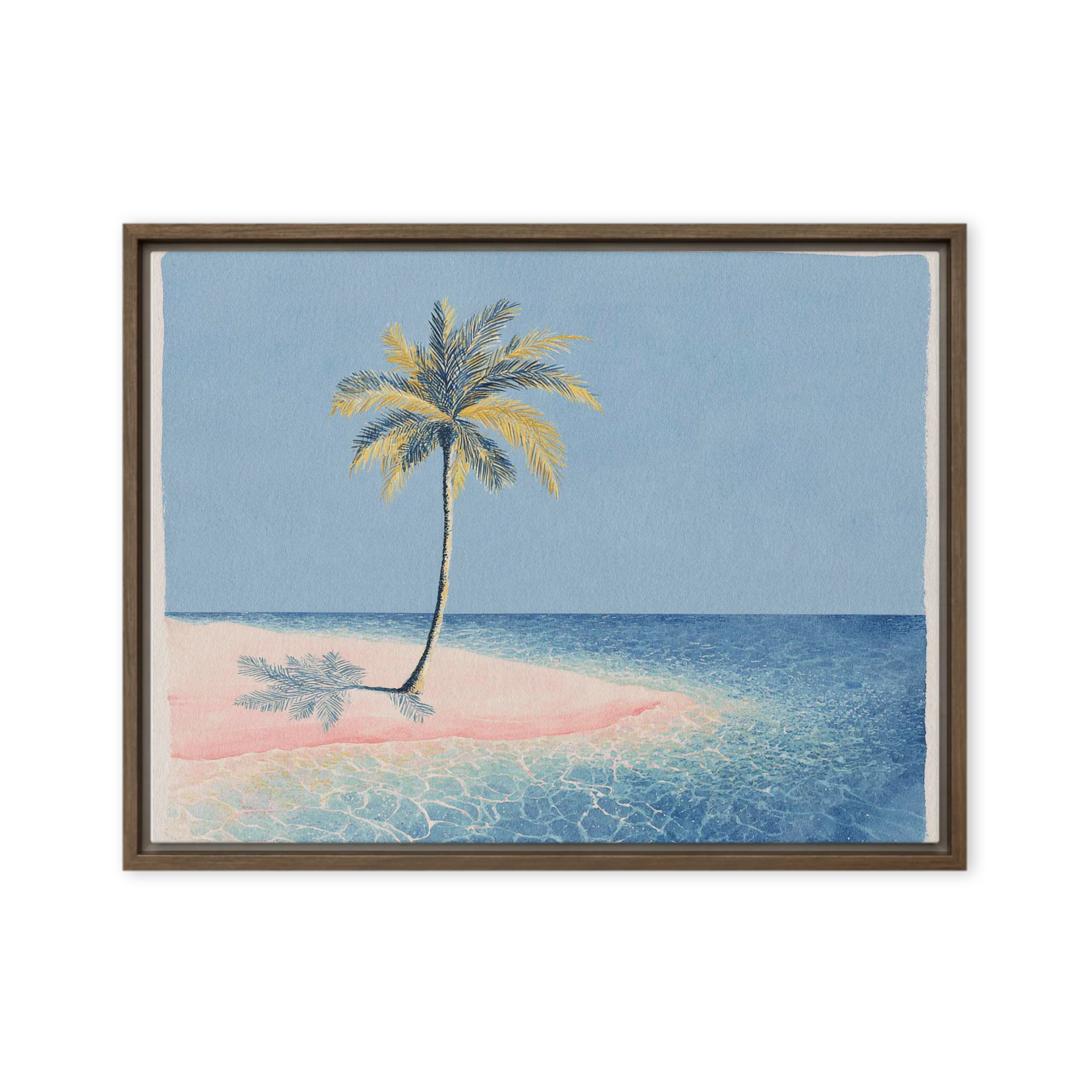 Solitary Palm on Pink Sand | Art Print