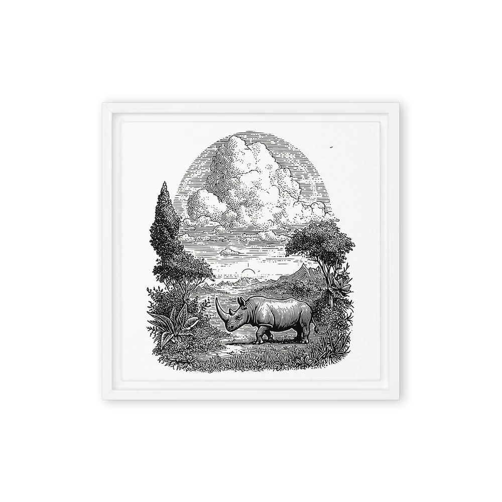 Rhinoceros Engraving | Art Print