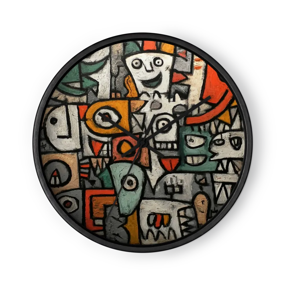 Faces in Cubist Mosaic | Wall Clock