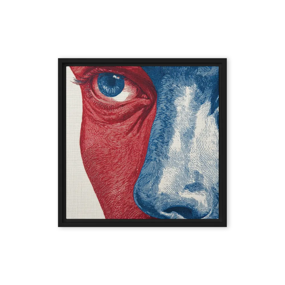 Red and Blue Split Face | Art Print