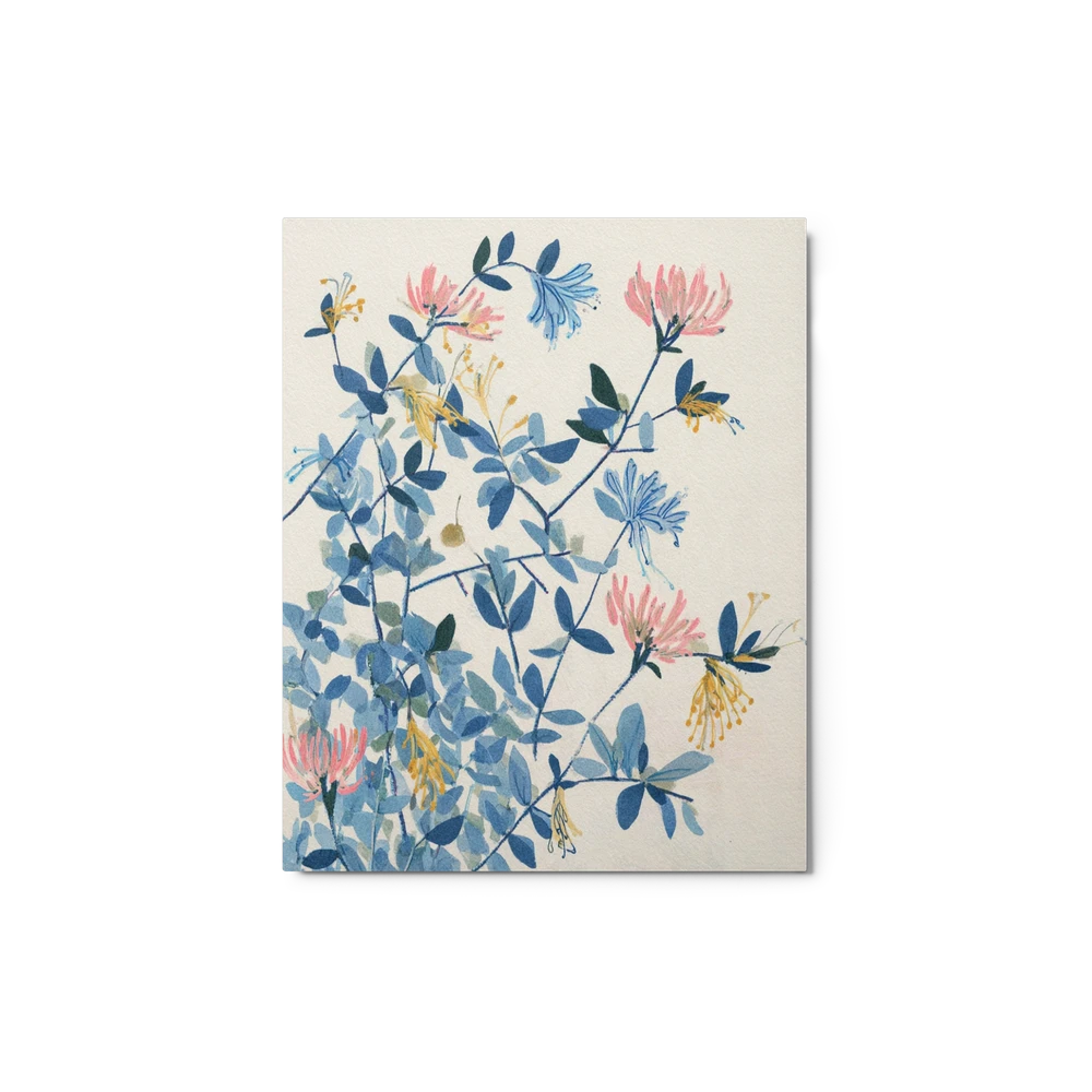 Honeysuckle in Blue and Pink | Art Print