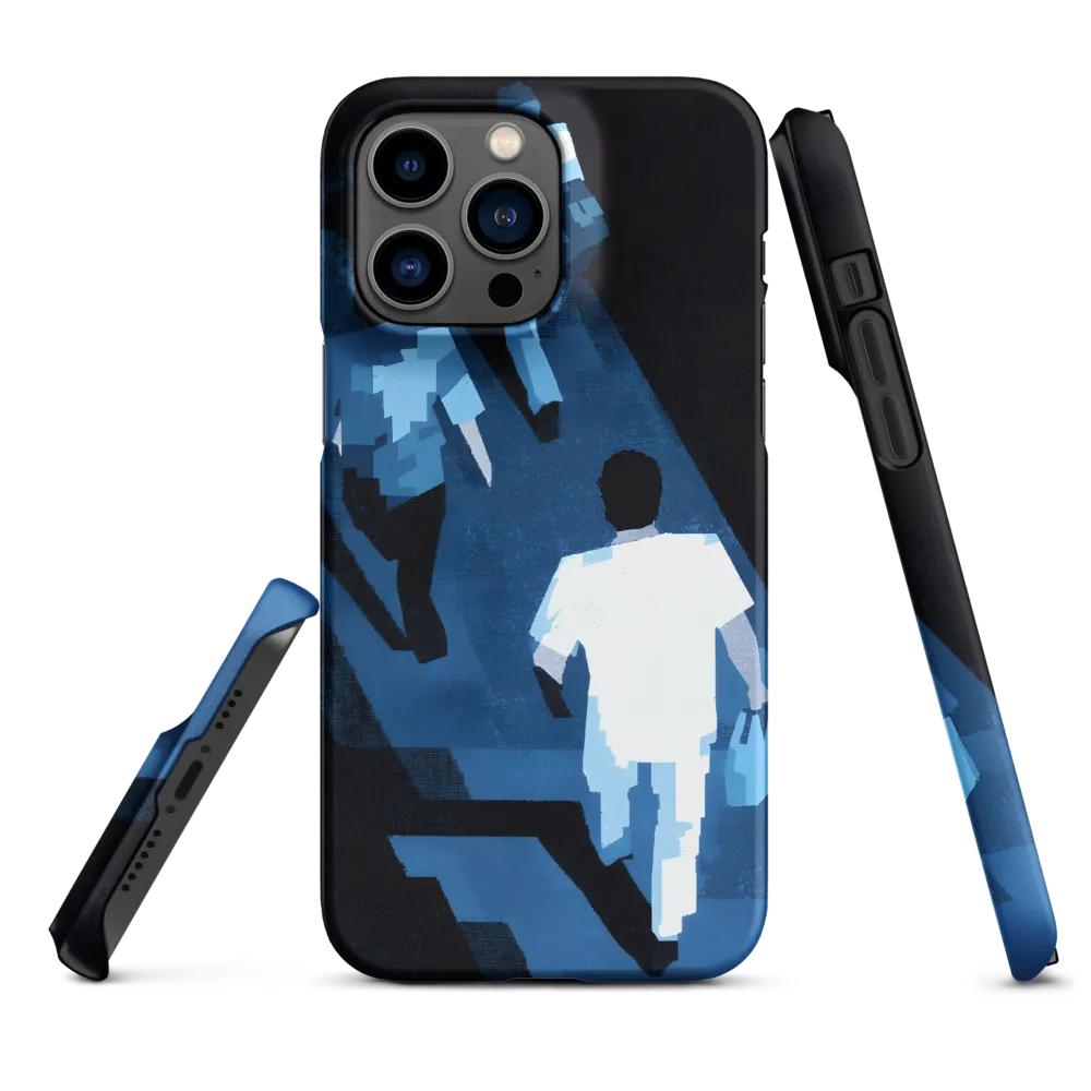 Geometric Figures Walking in Blue | Phone Case