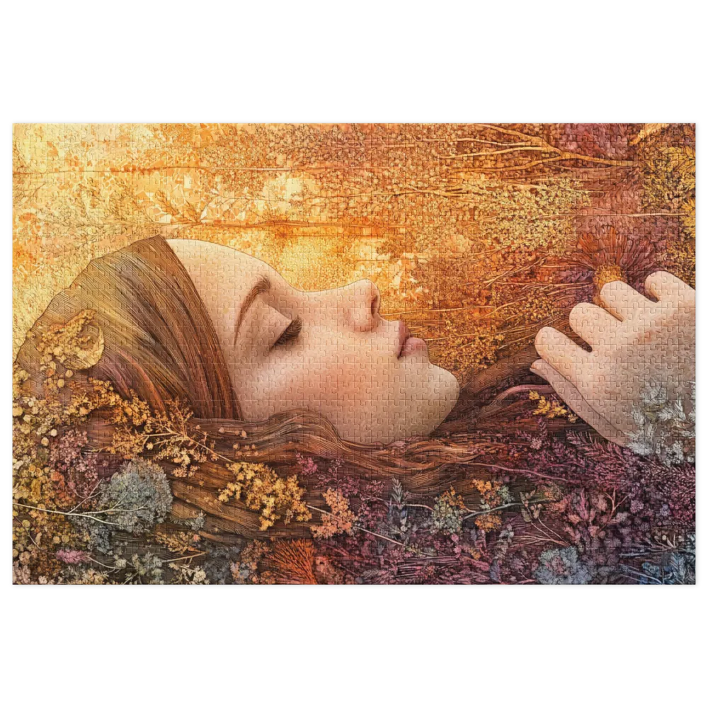 Serene Nature-Inspired Girl Portrait | Jigsaw Puzzle (252/520 pieces)