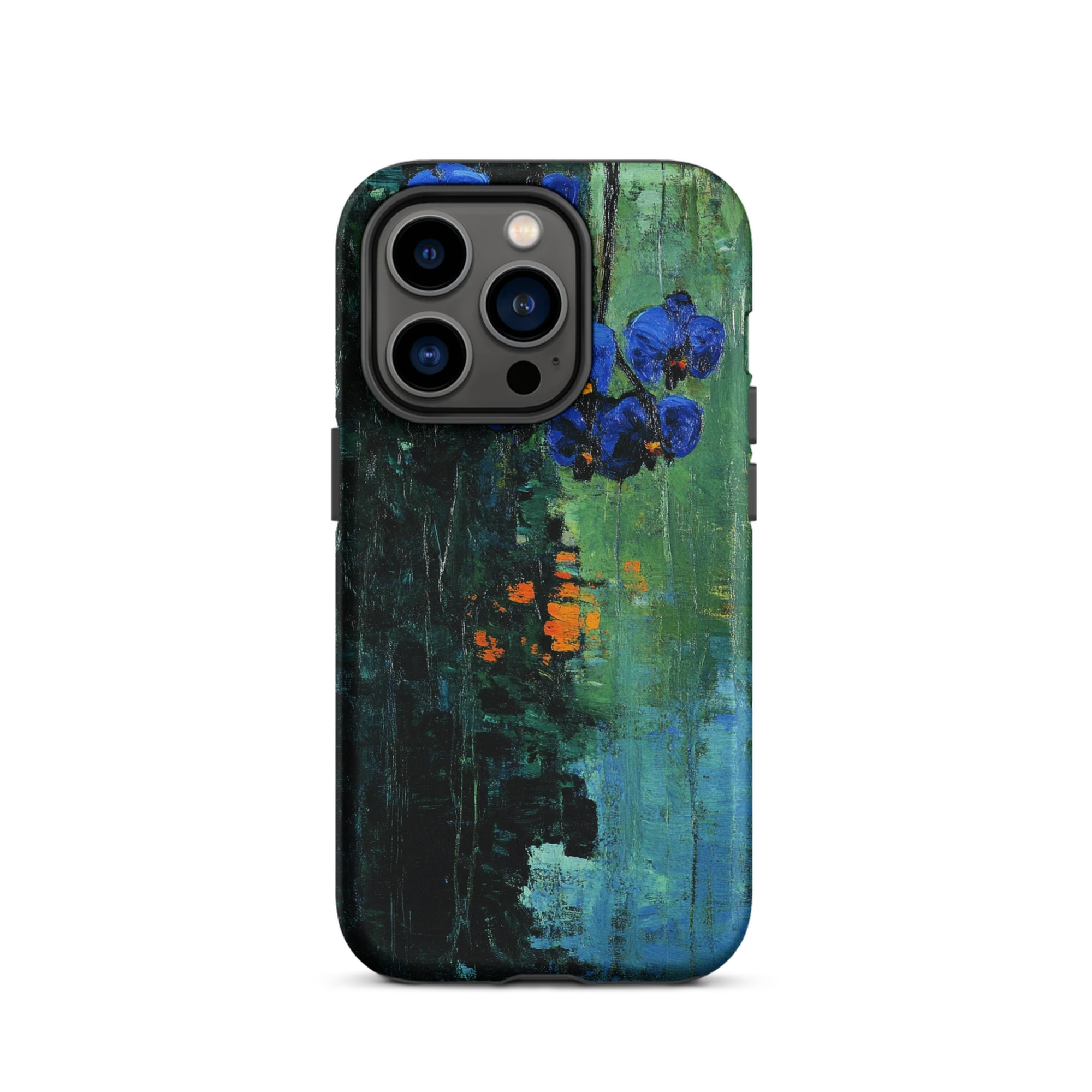 Cobalt Orchids in Shadow | Phone Case
