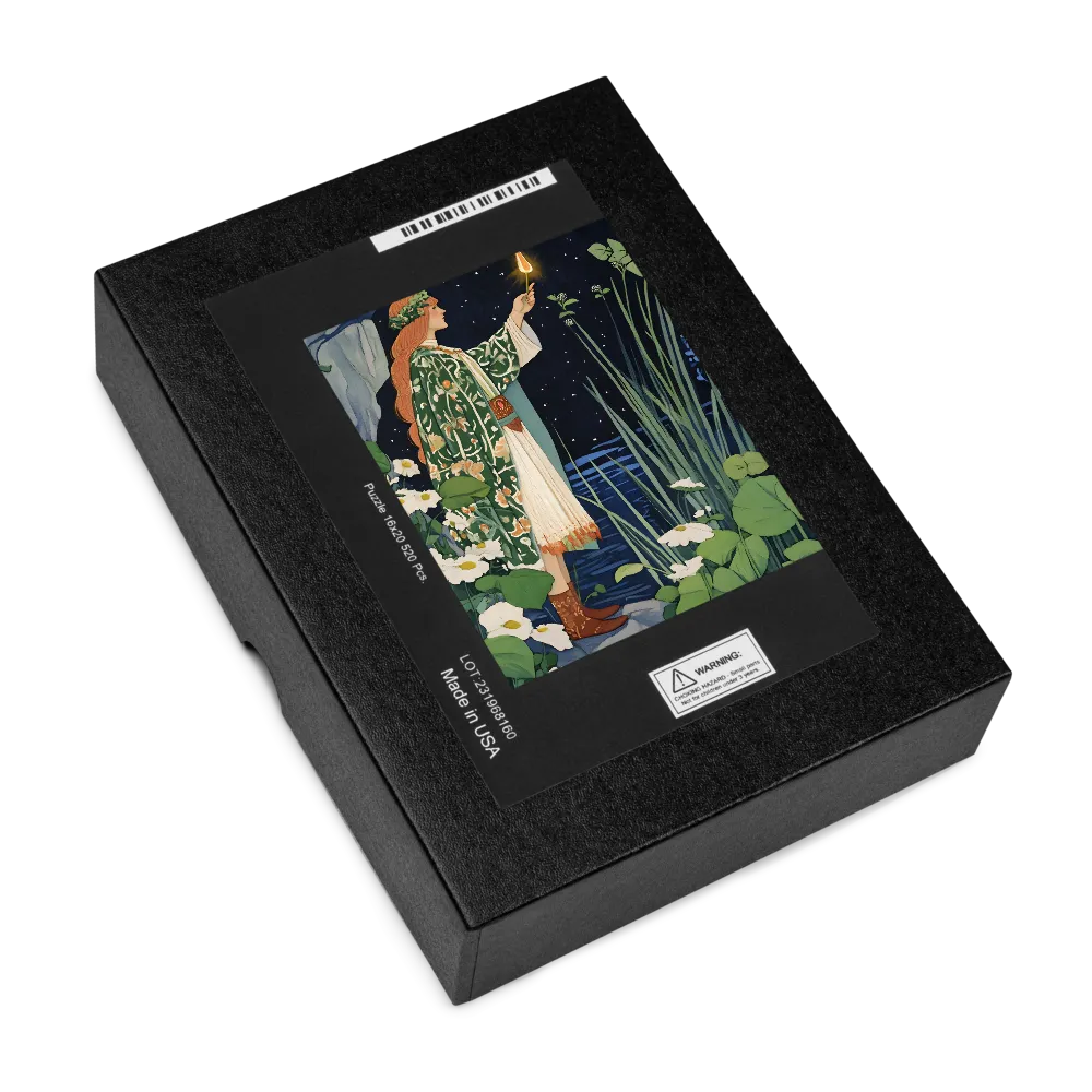 The Lantern Bearer of the Night Marsh 
 Jigsaw Puzzle in Tin Box