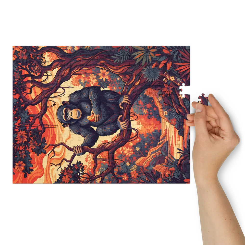 Sunset Chimp | Jigsaw Puzzles