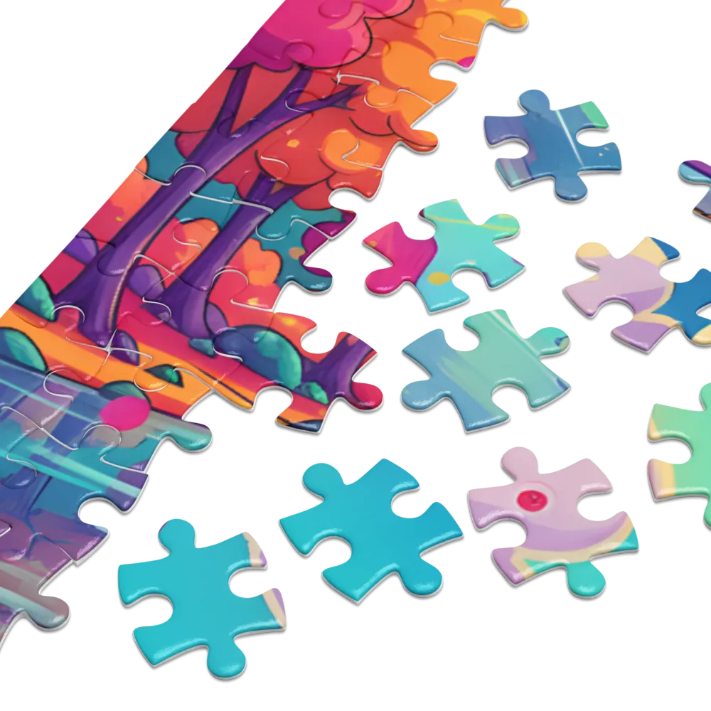 Whimsical Mountain Reflection 
 Jigsaw Puzzle in Tin Box