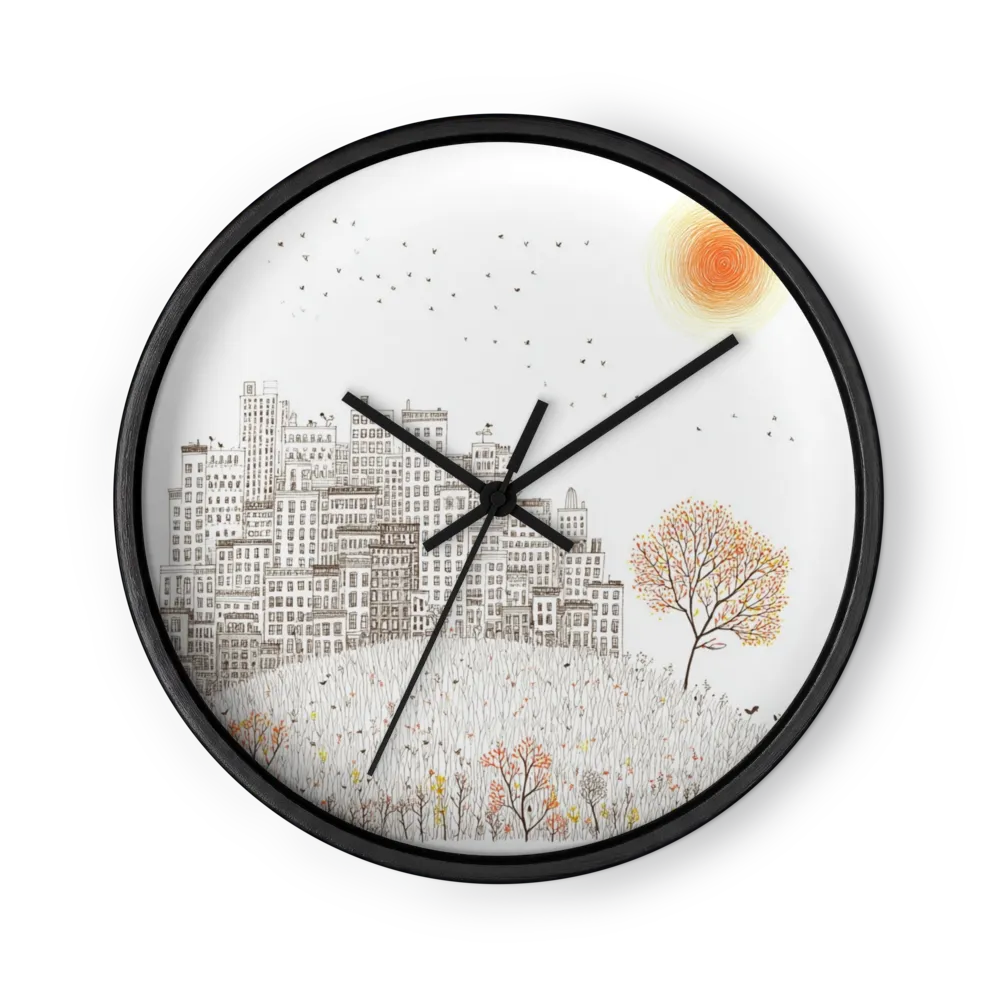 Autumn Sun over the City | Wall Clock