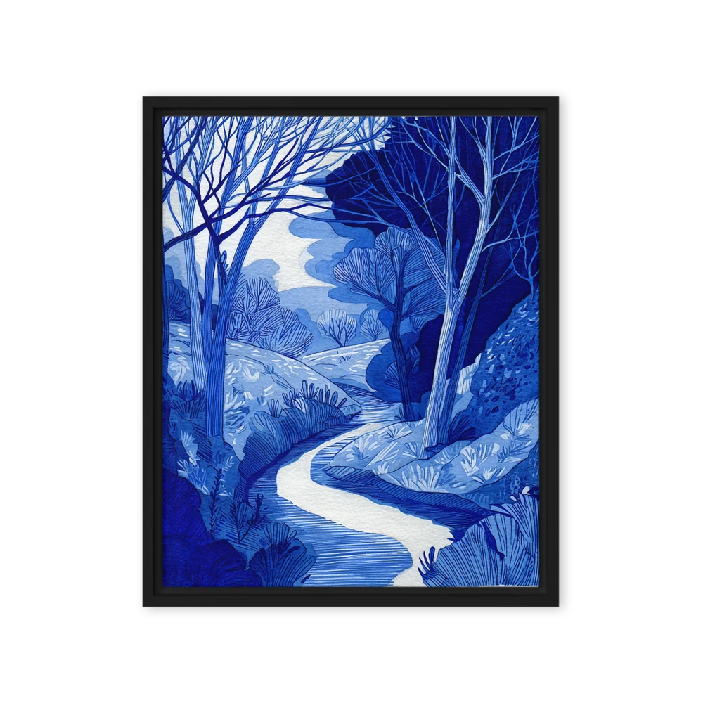 Tranquil Blue Forest Path | Art Print