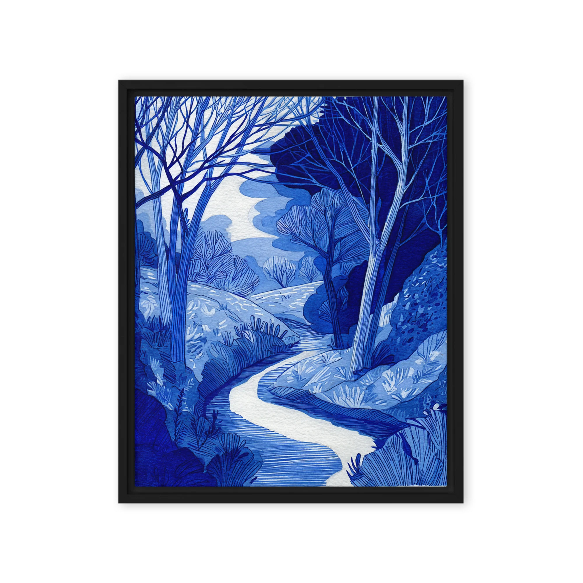 Tranquil Blue Forest Path