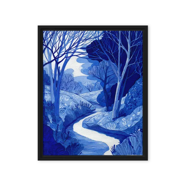 Tranquil Blue Forest Path | Art Print