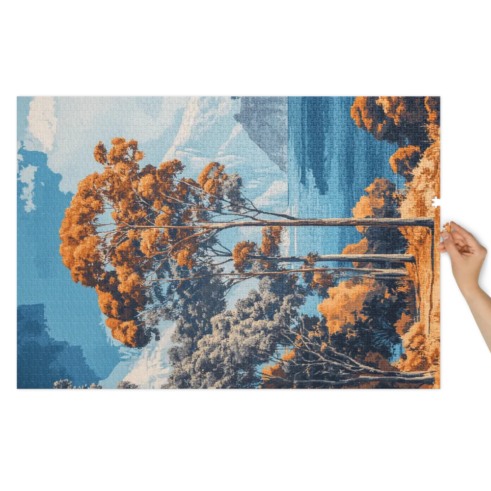 Sienna Canopy Lake 
 Jigsaw Puzzle in Tin Box