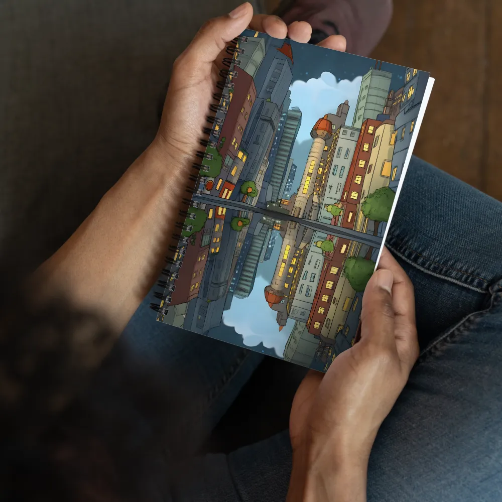 Urban Reflection at Night 
 Spiral Notebook | 140 pages