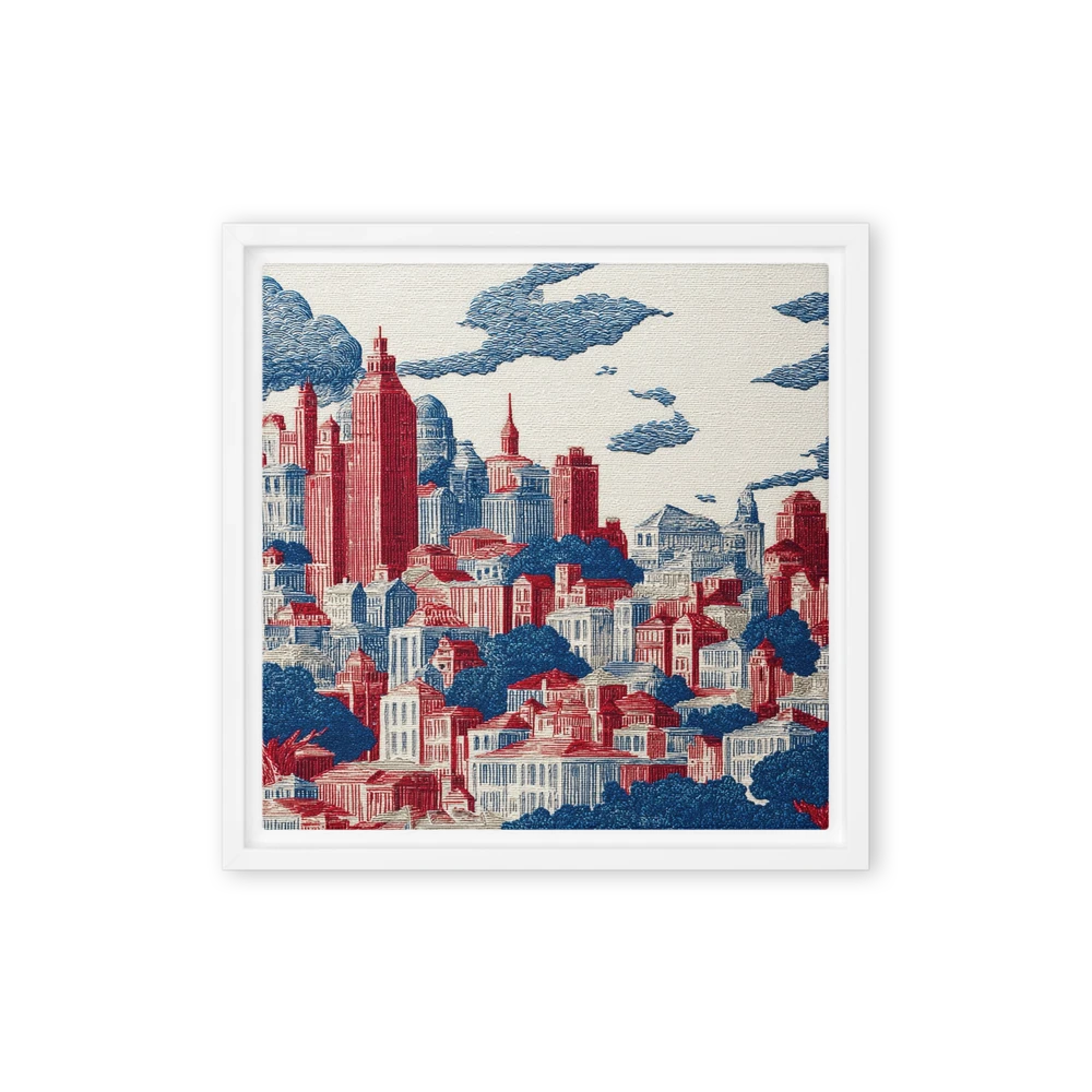 Red and Blue Metropolis | Art Print