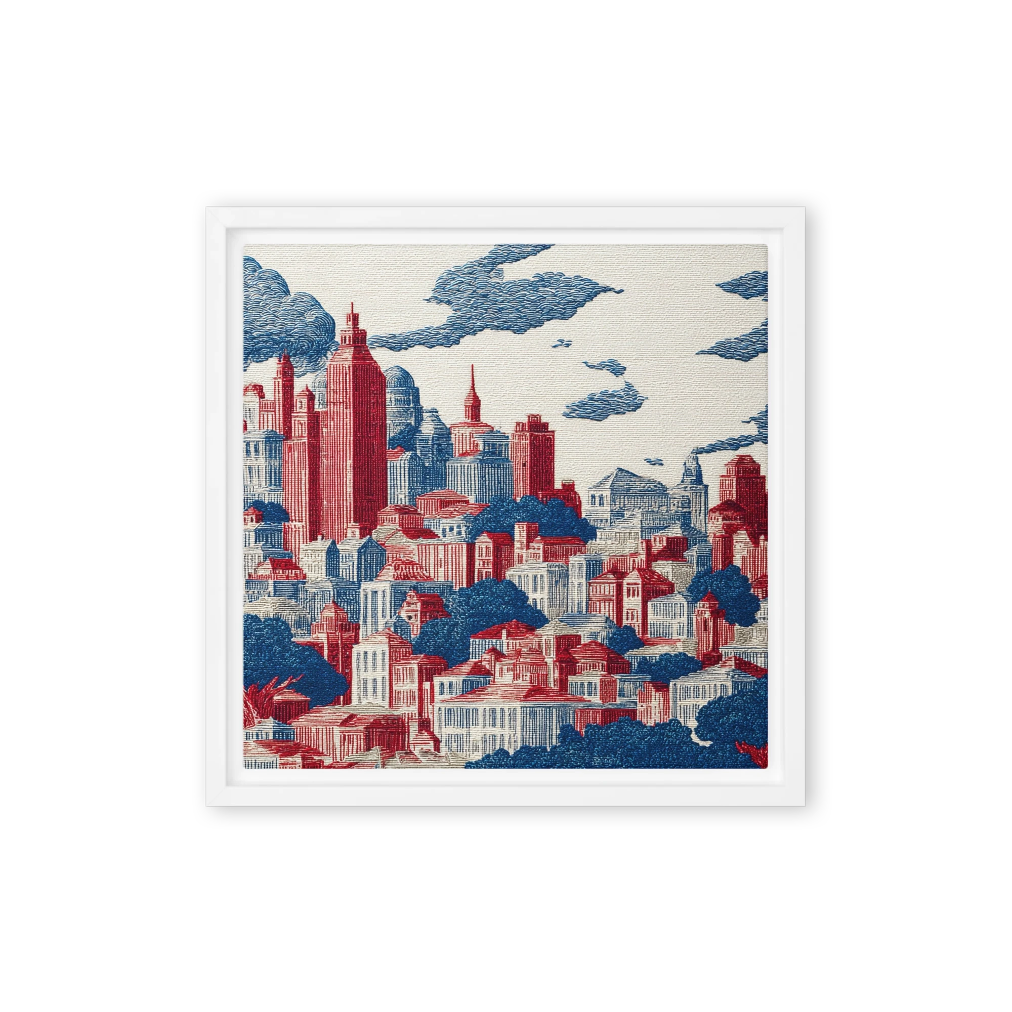 Red and Blue Metropolis | Art Print