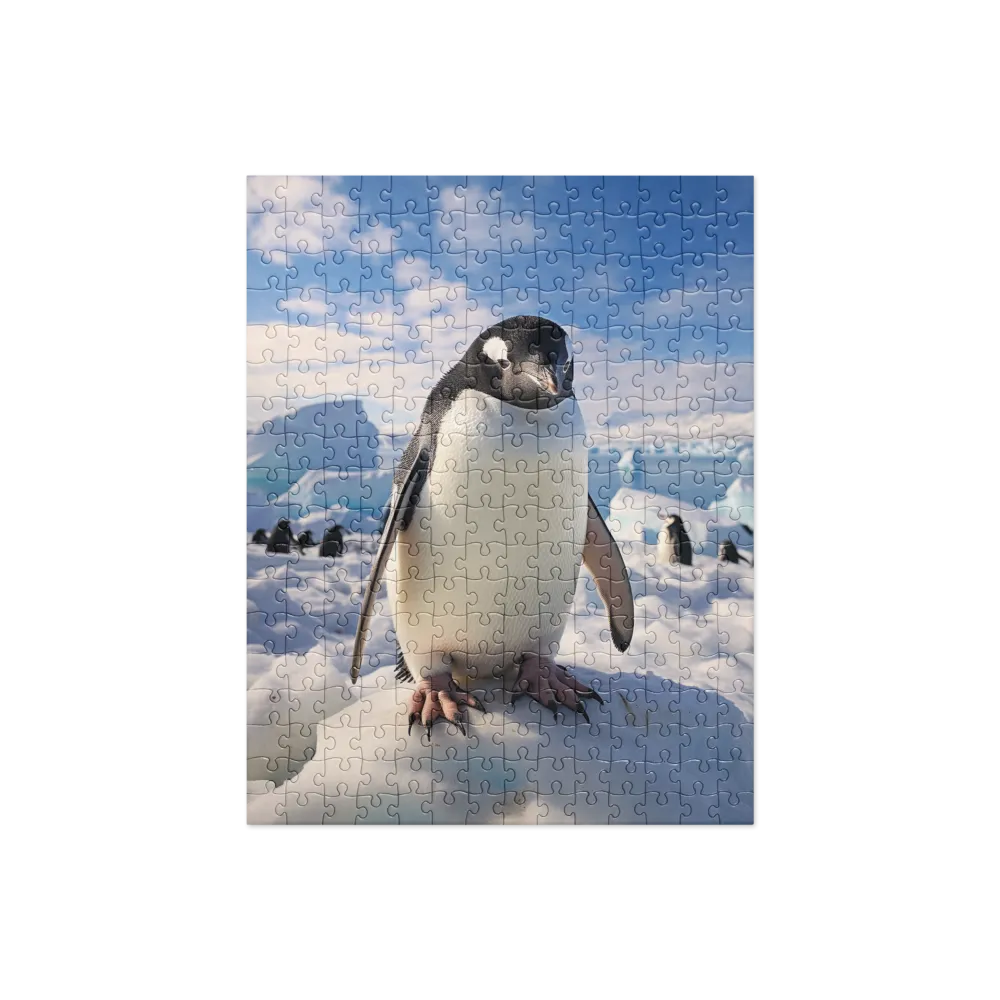 Solitary Majesty: Arctic Penguin on Ice