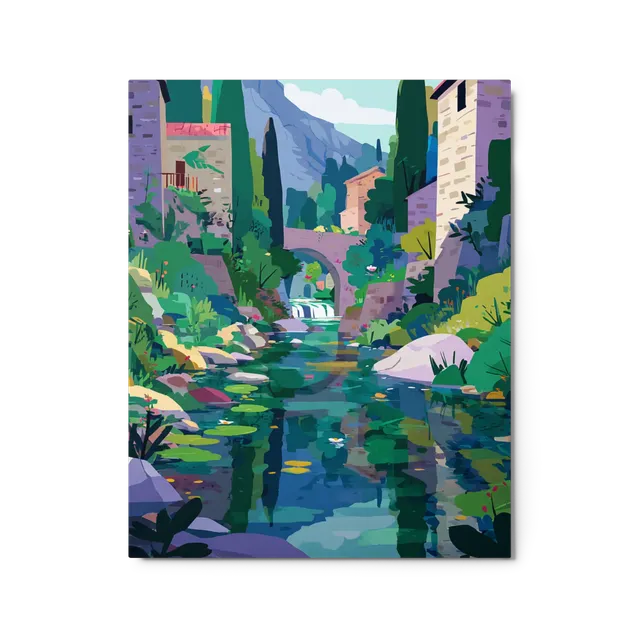 Mountain Village Stream | Art Print