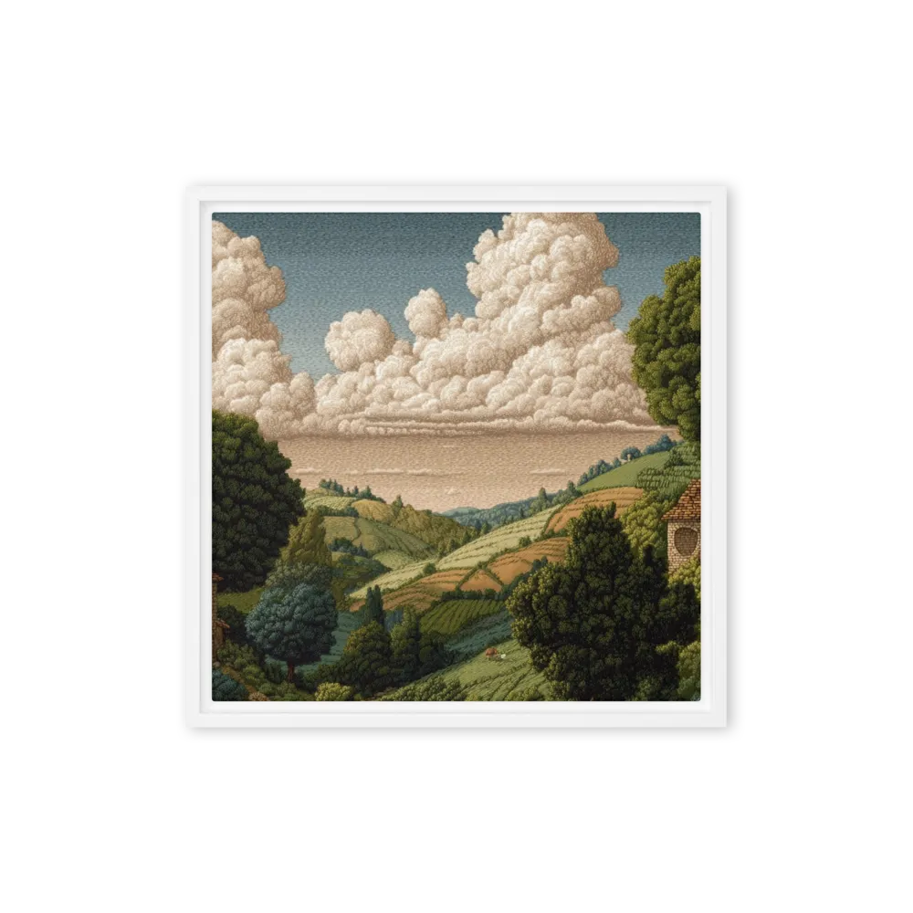 Verdant Valleys 
 Poster with White Frame | 18″x 18″