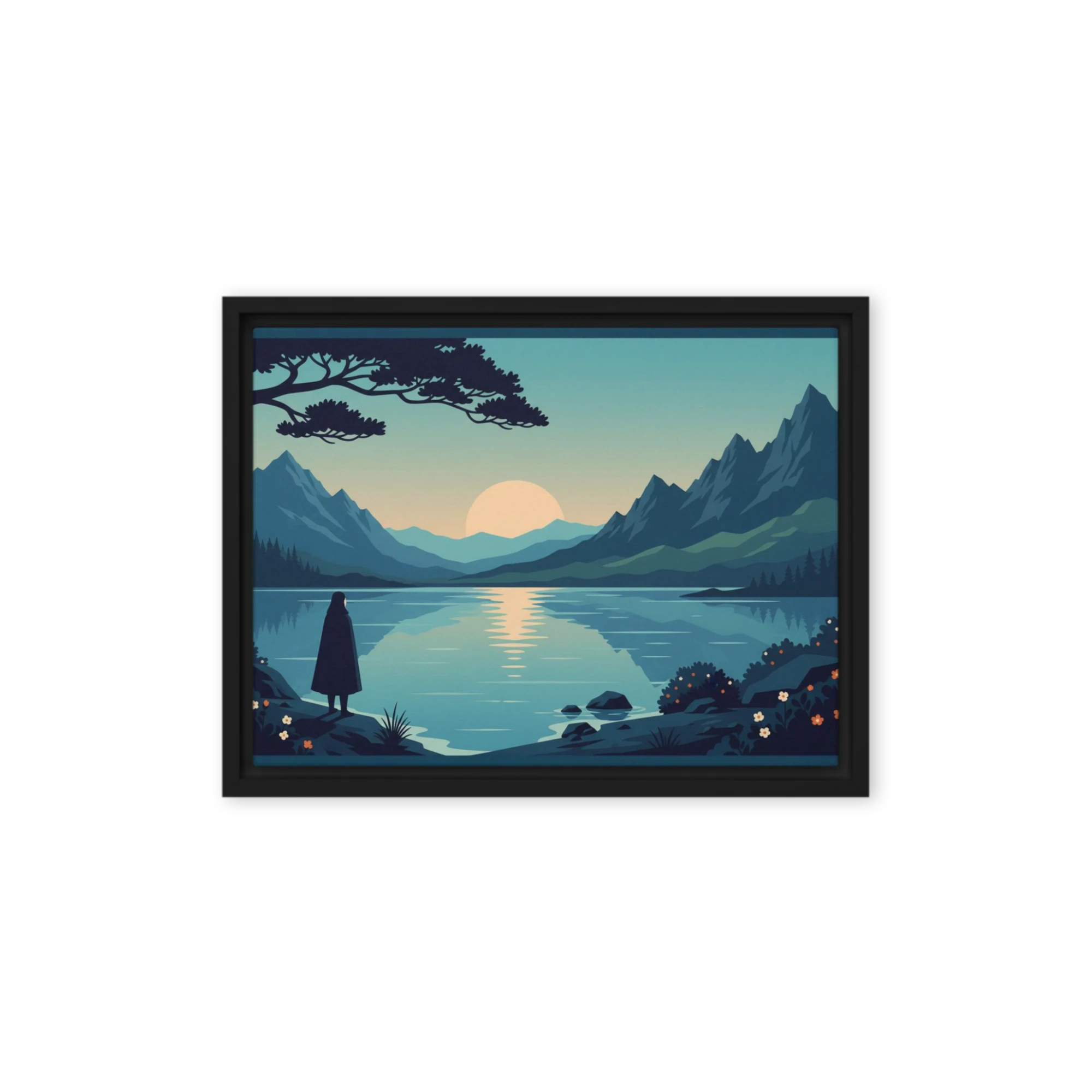 Tranquil Mountain Lake Sunset