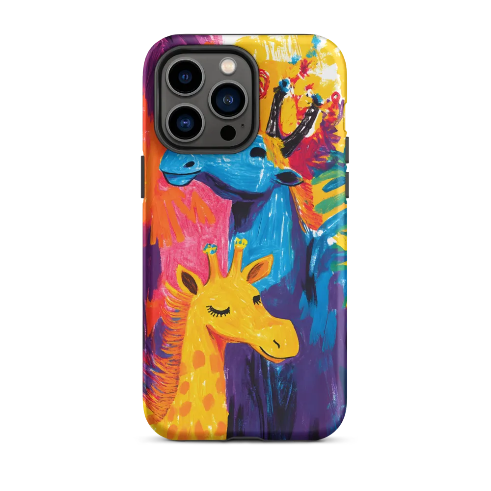 Colorful Giraffes in Foliage | Phone Case