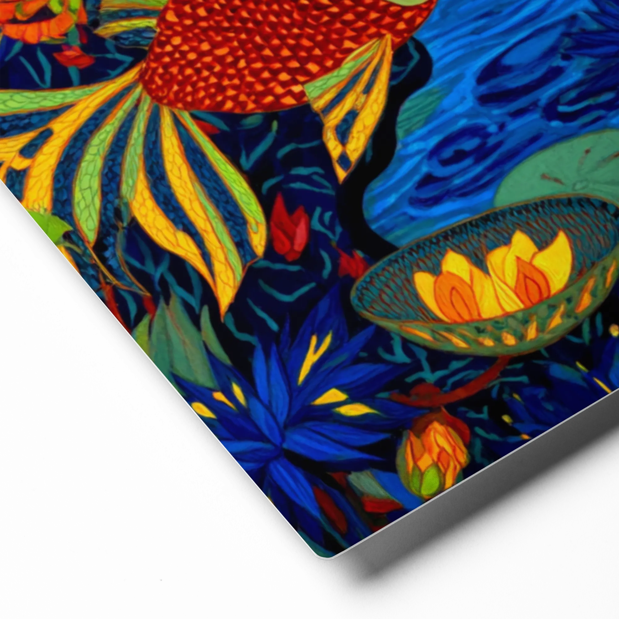 Golden Echoes in the Deep Blue 
 Canvas | 24″x 30″