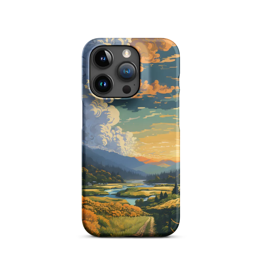 Serene Landscape with River and Mountains | Phone Case