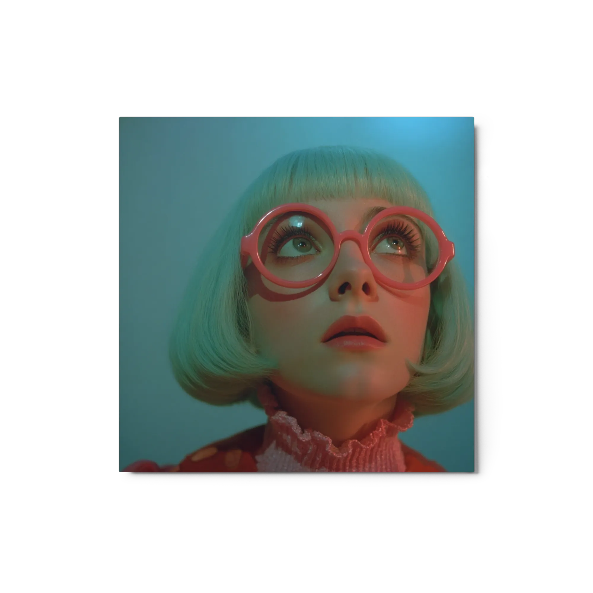 Retro Cyan and Pink Portrait