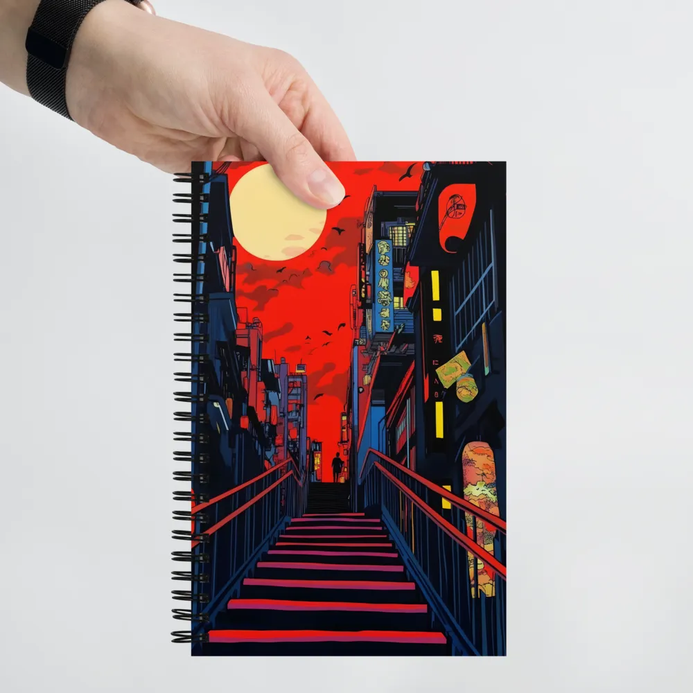 Neon Night in a Cyberpunk City 
 Spiral Notebook | 140 pages