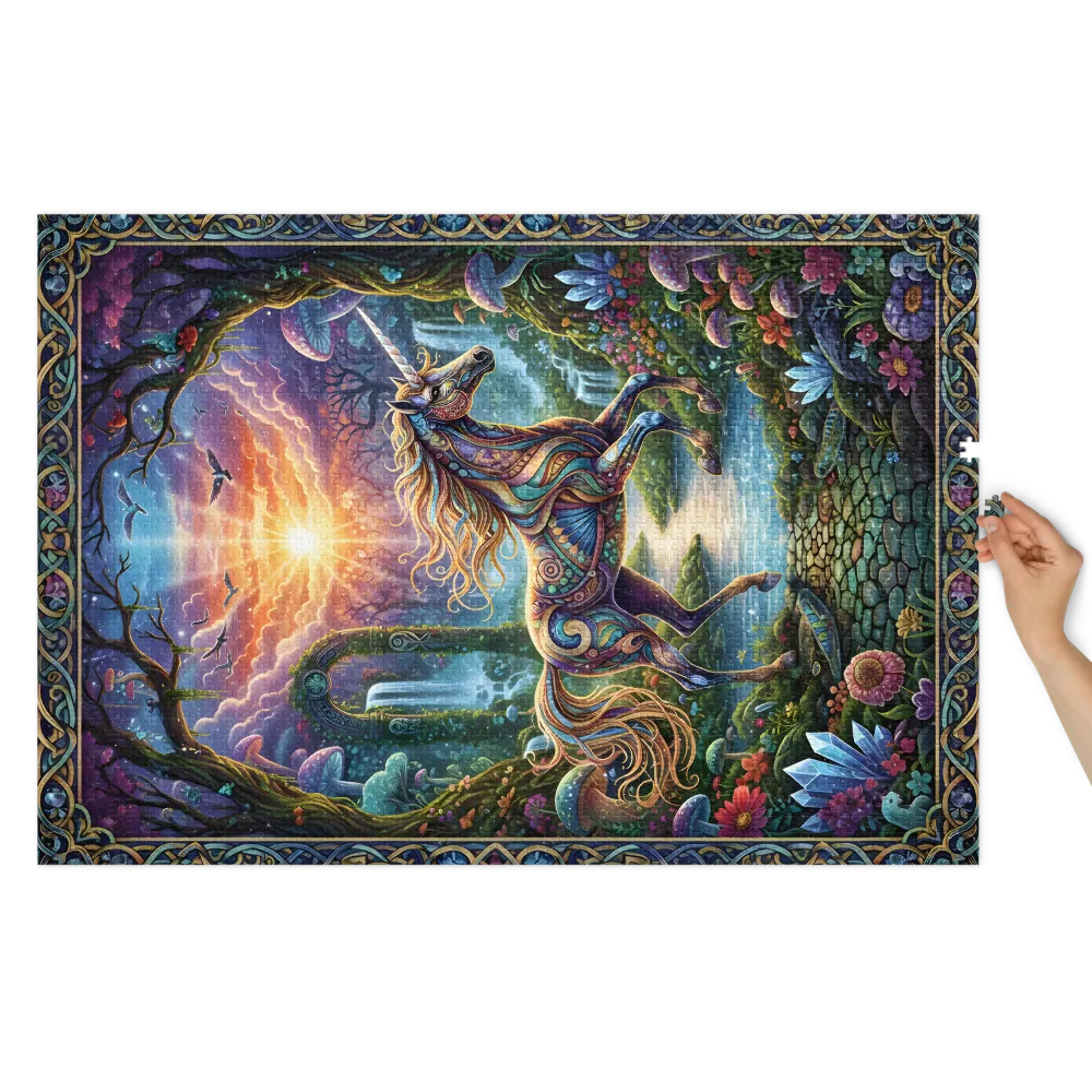 Sunlit Crystal Unicorn | Jigsaw Puzzles
