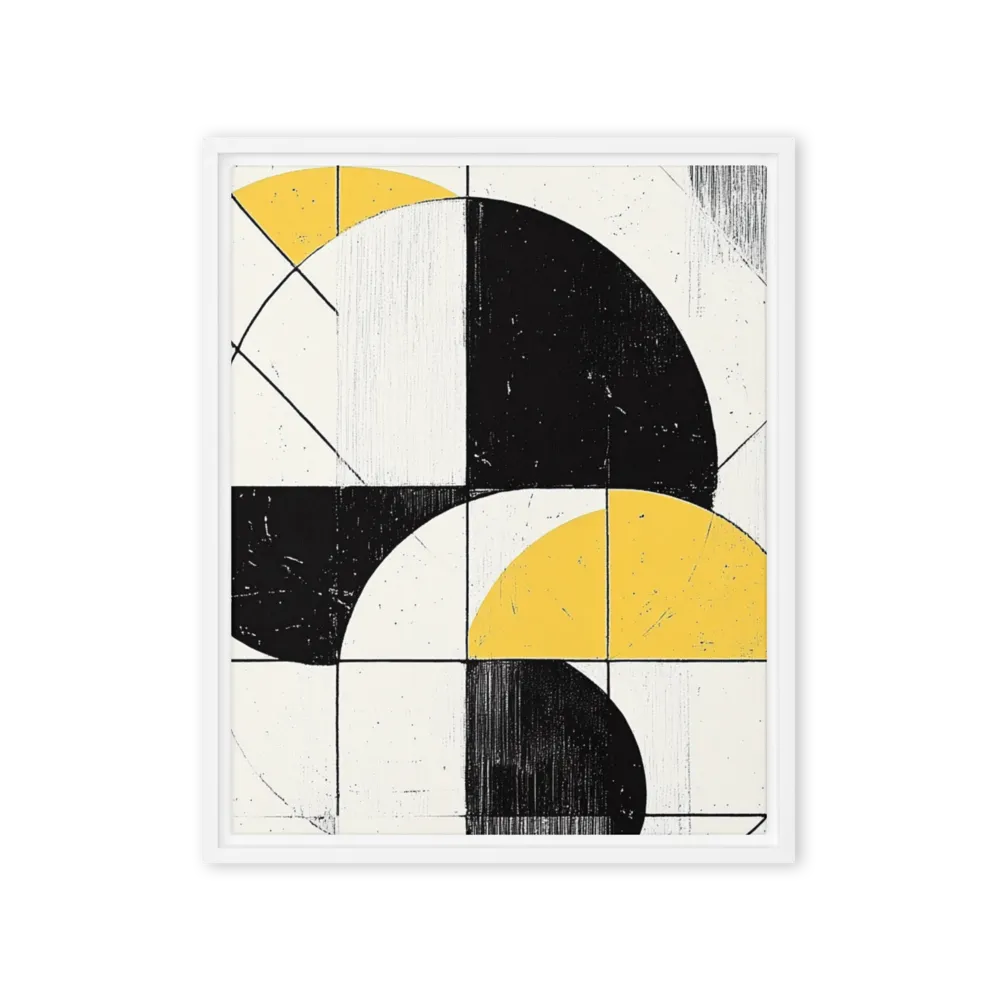 Bauhaus Semicircles 
 Canvas with Brown Frame