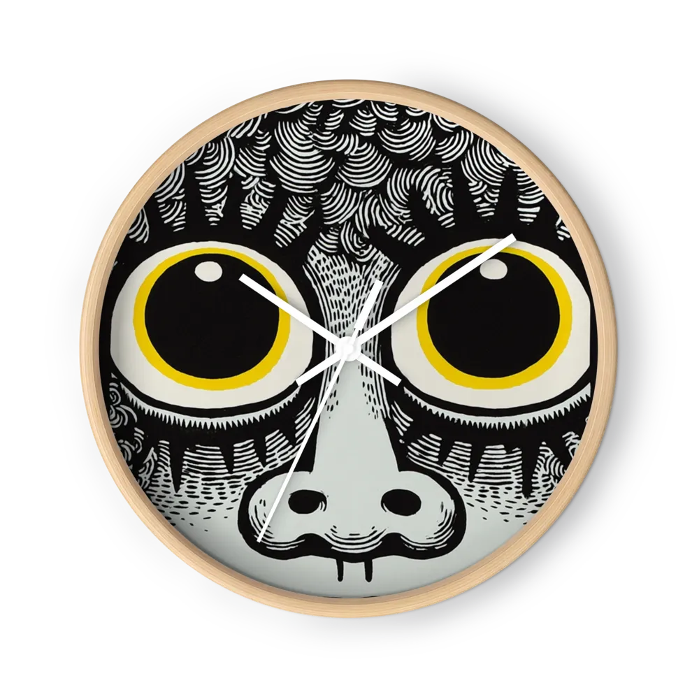 Wide Yellow Eyes | Wall Clock