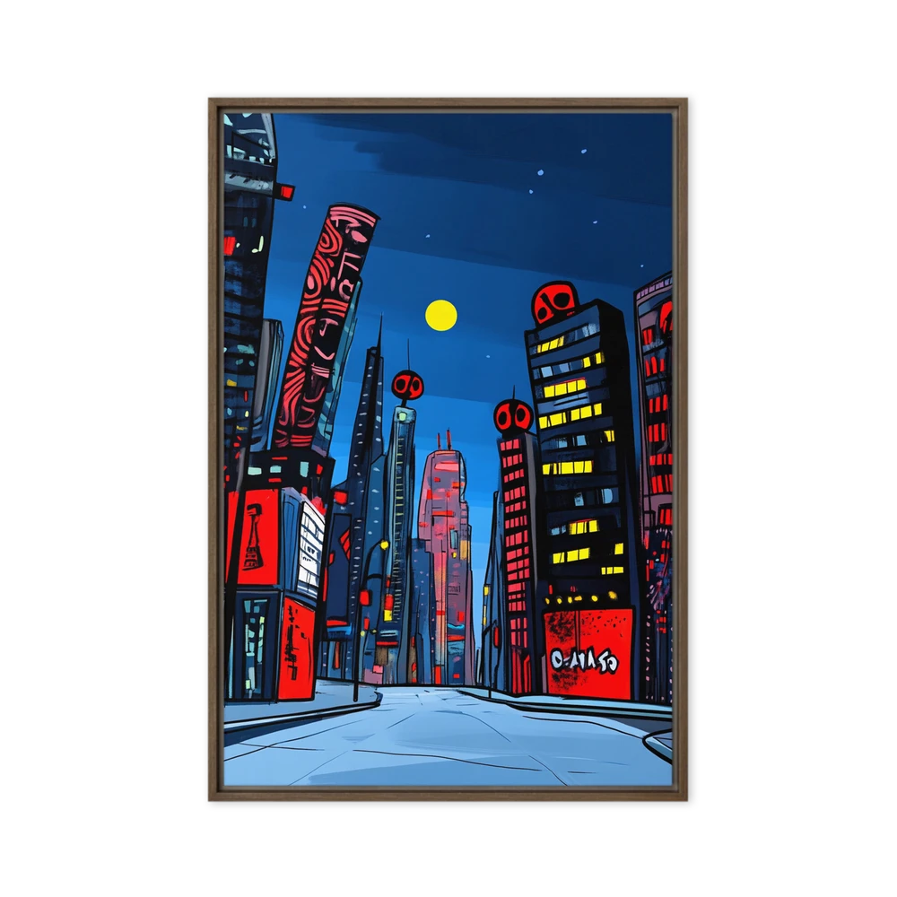 Neon Cityscape at Night | Art Print