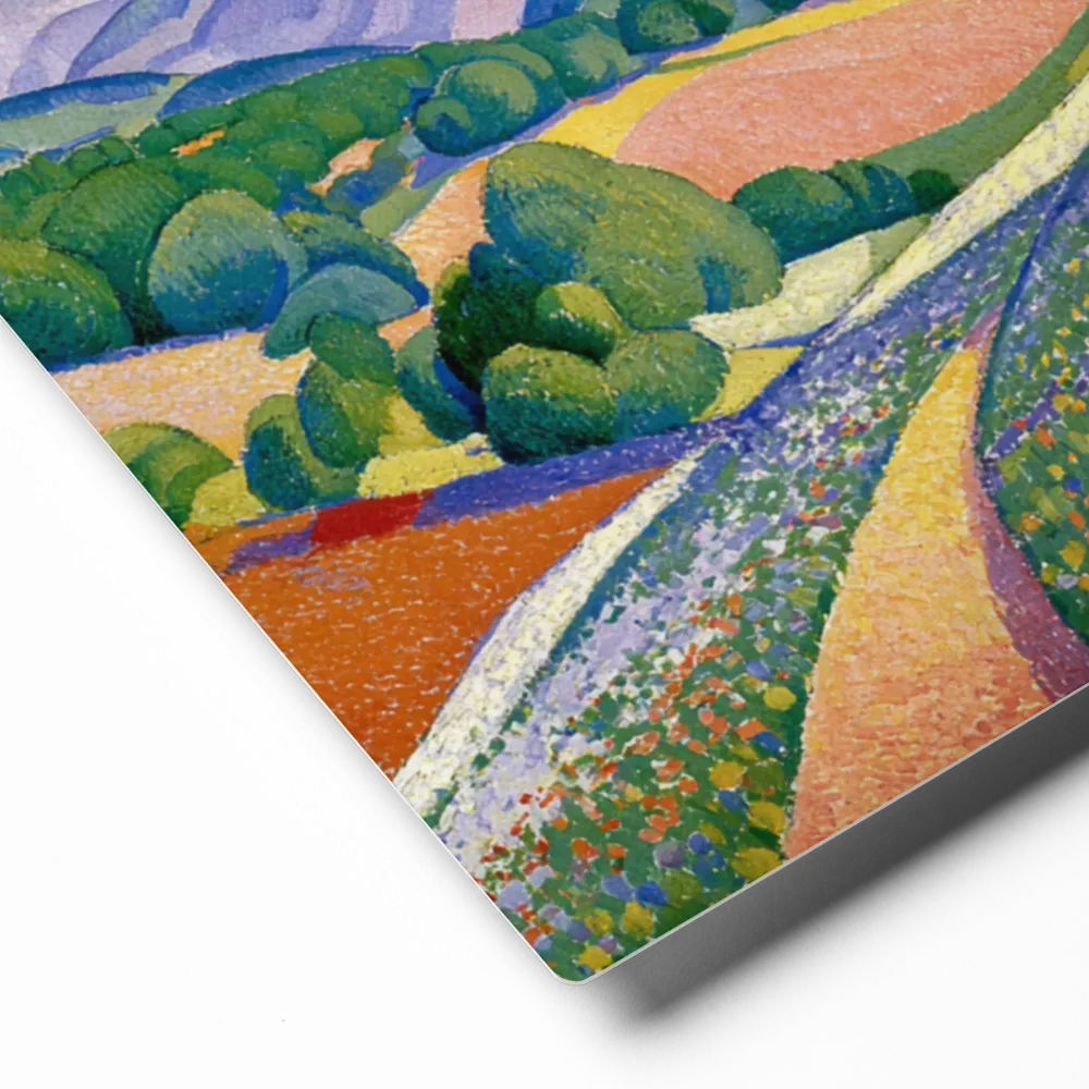 Hills of Lavender and Gold 
 Canvas with White Frame
