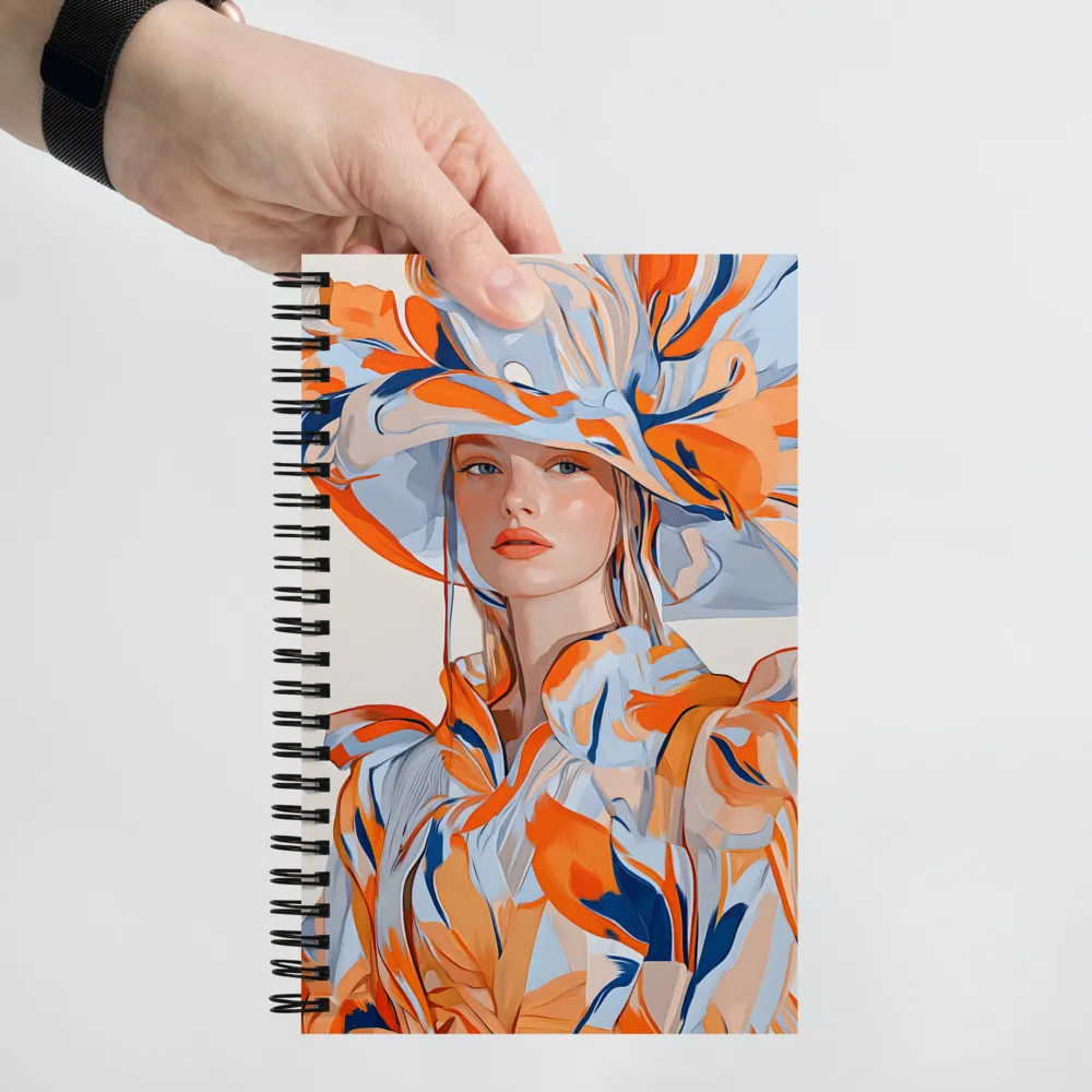 Elegance in Orange and Blue 
 Spiral Notebook | 140 pages