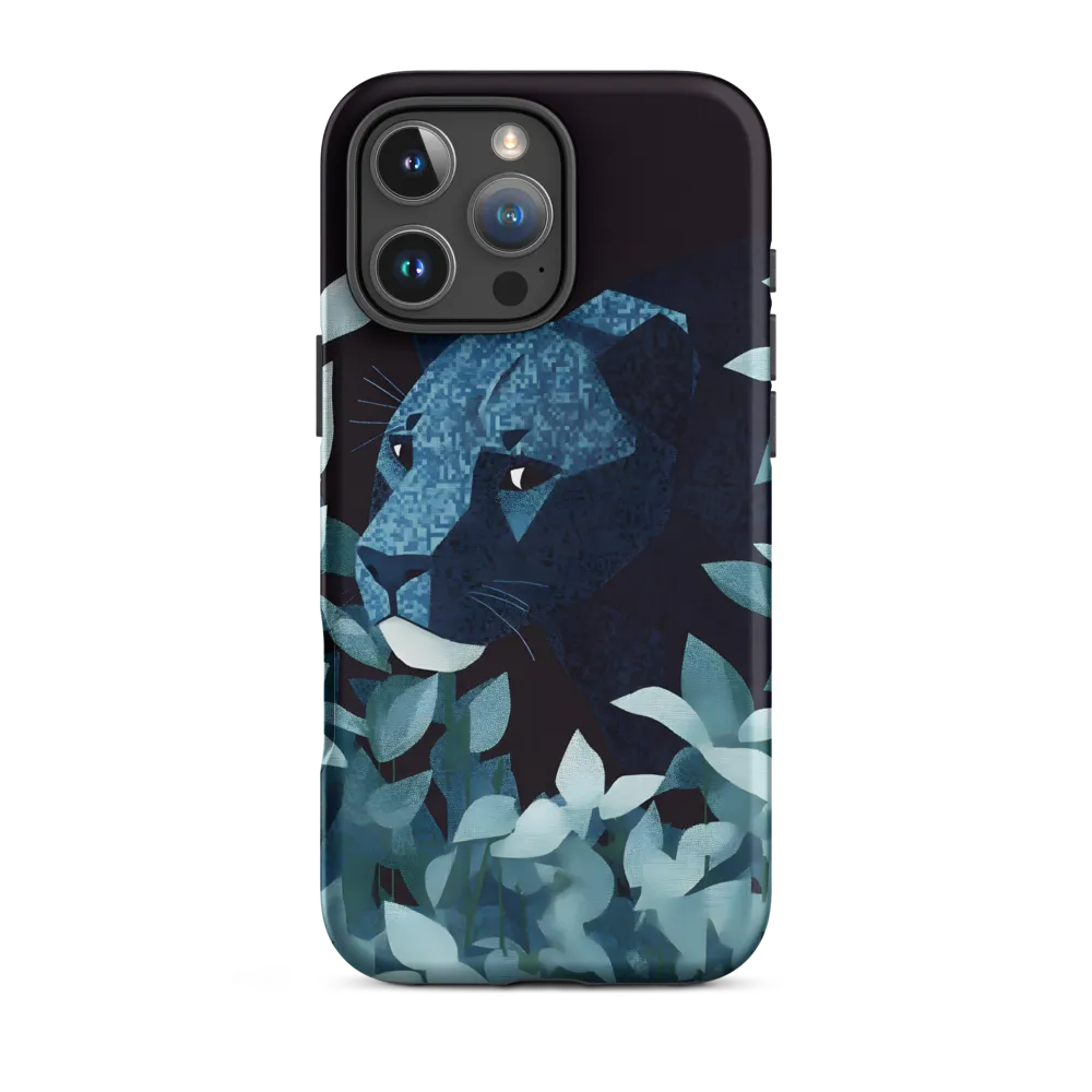 Geometric Panther in Leaves | Phone Case