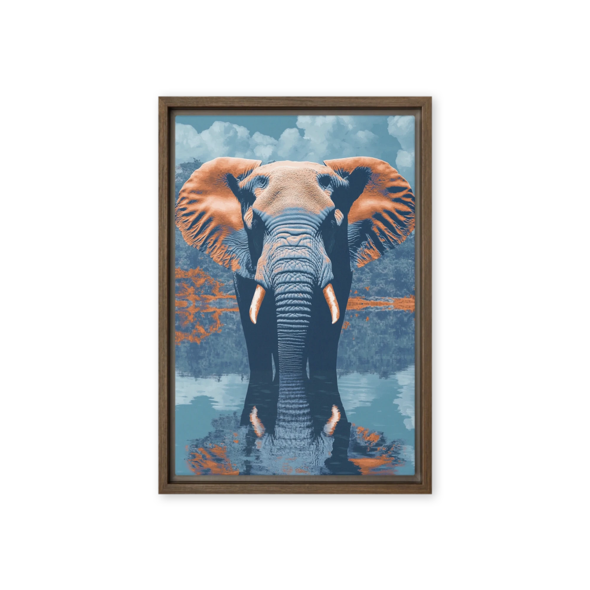 Surreal Elephant Reflection in Water
