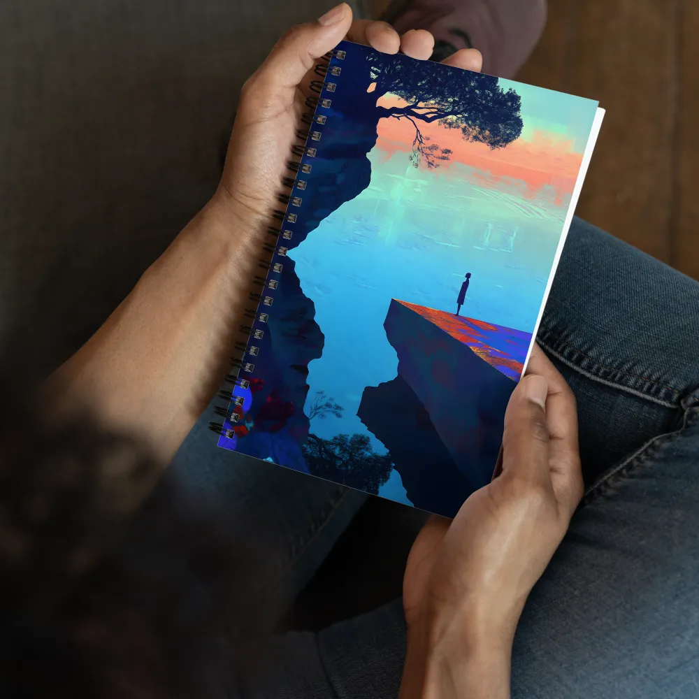 Solitary Figure, Surreal Waters 
 Spiral Notebook | 140 pages