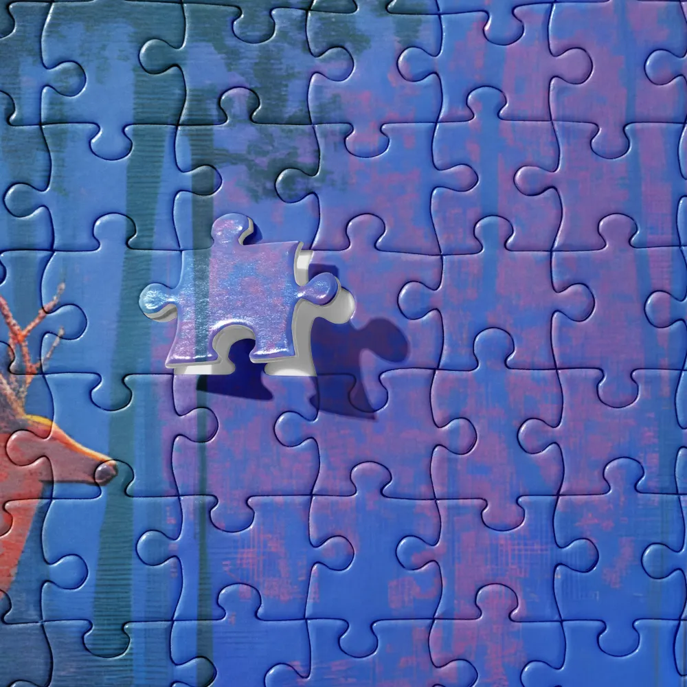 Neon Stag Reflection 
 Jigsaw Puzzle