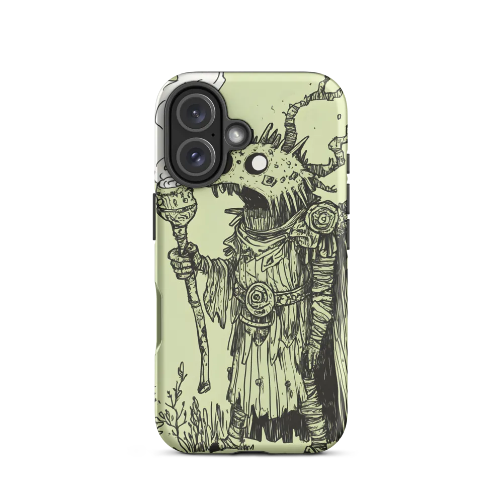 Fantasy Creature in Robes Holding a Torch | Phone Case
