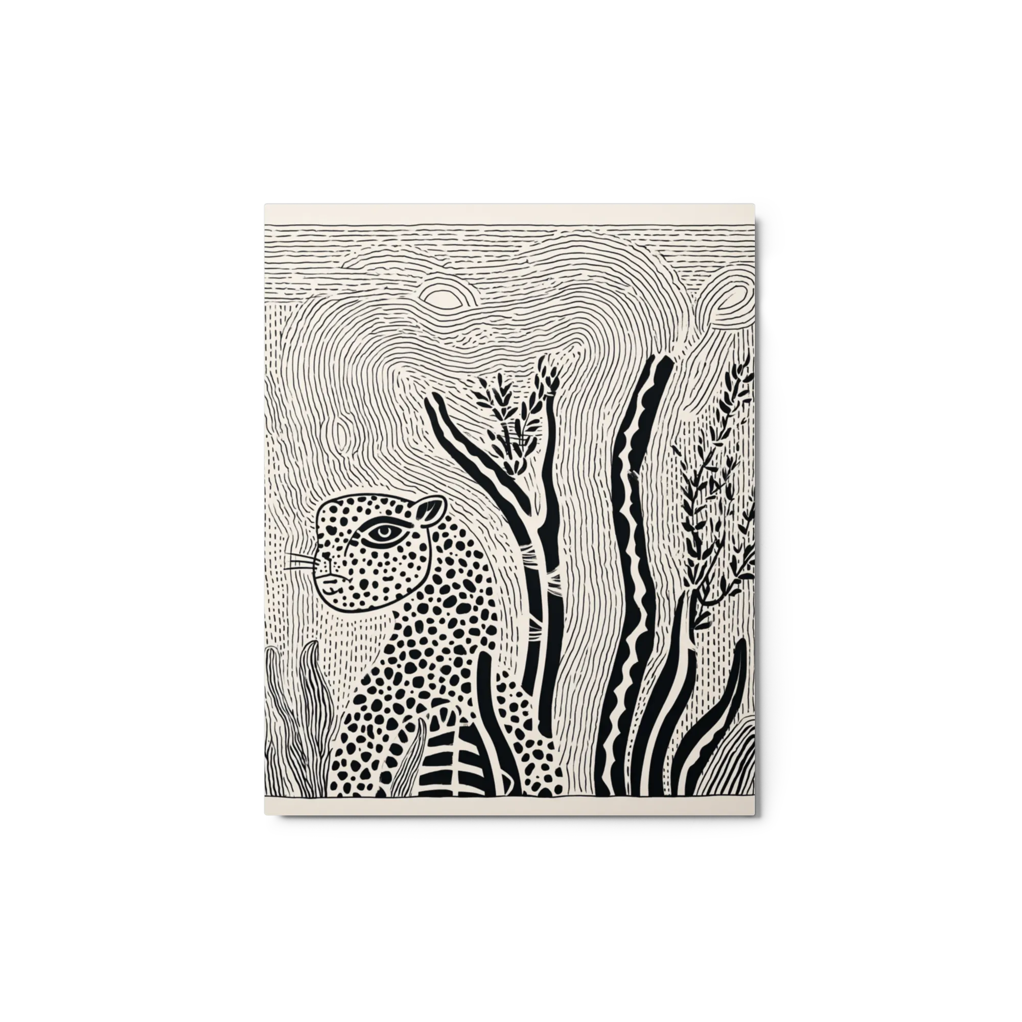 Stylized Leopard Linocut