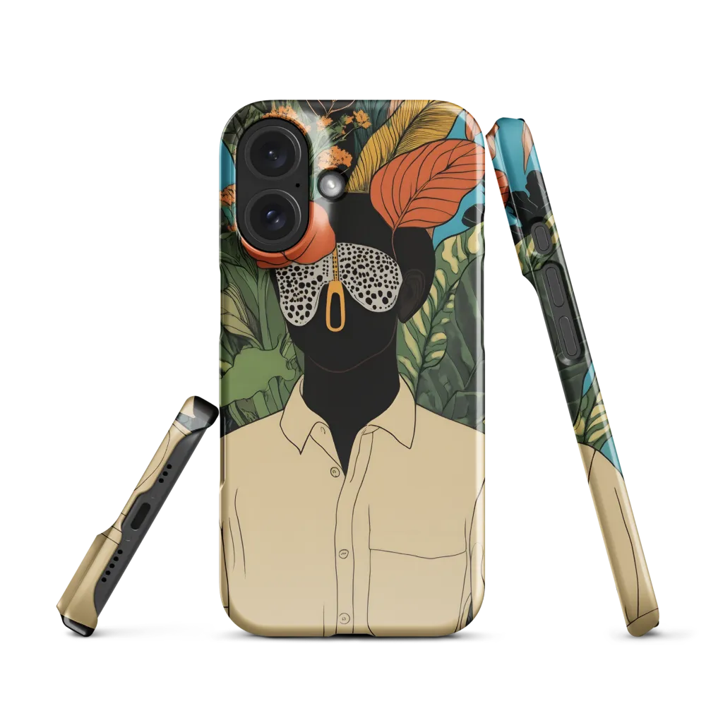 Tropical Elegance: The Masked Figure 
 iPhone 12 | Snap Case
