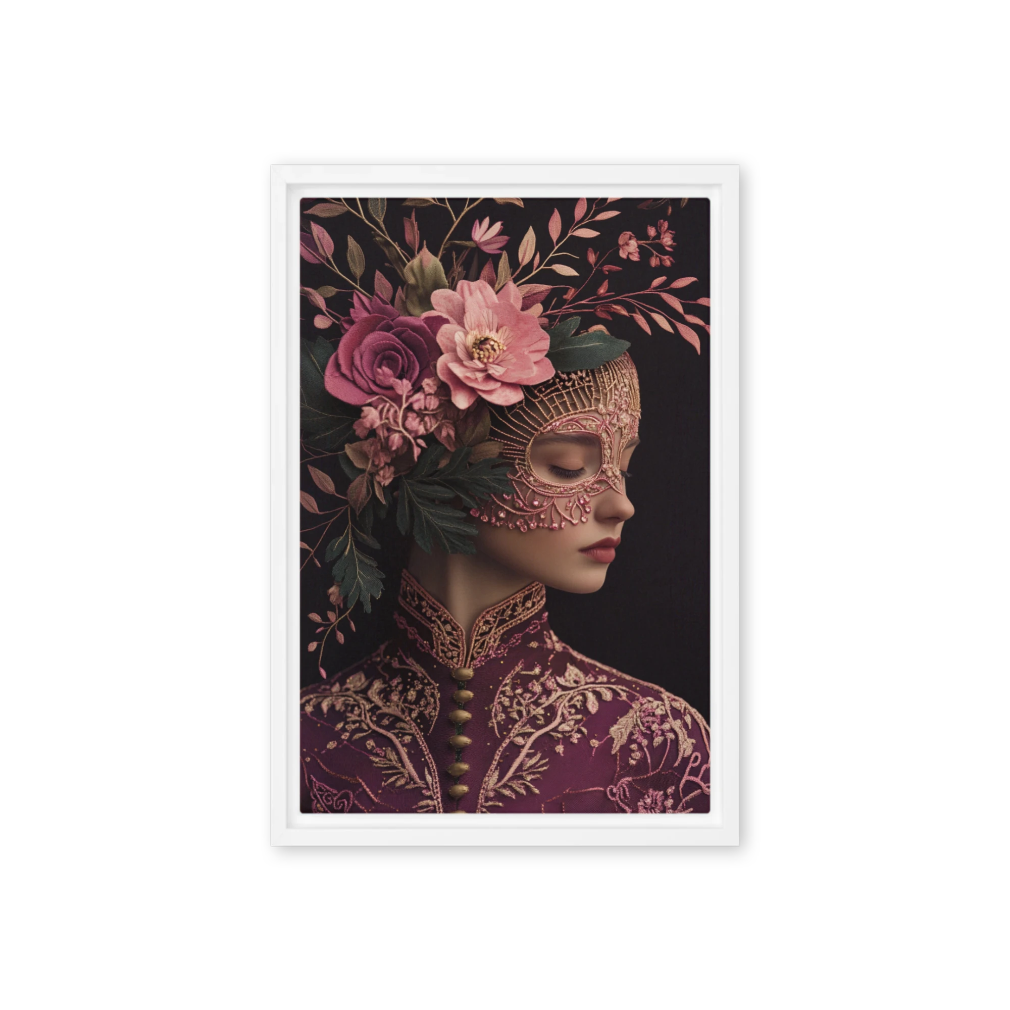Enigmatic Floral Mask | Art Print