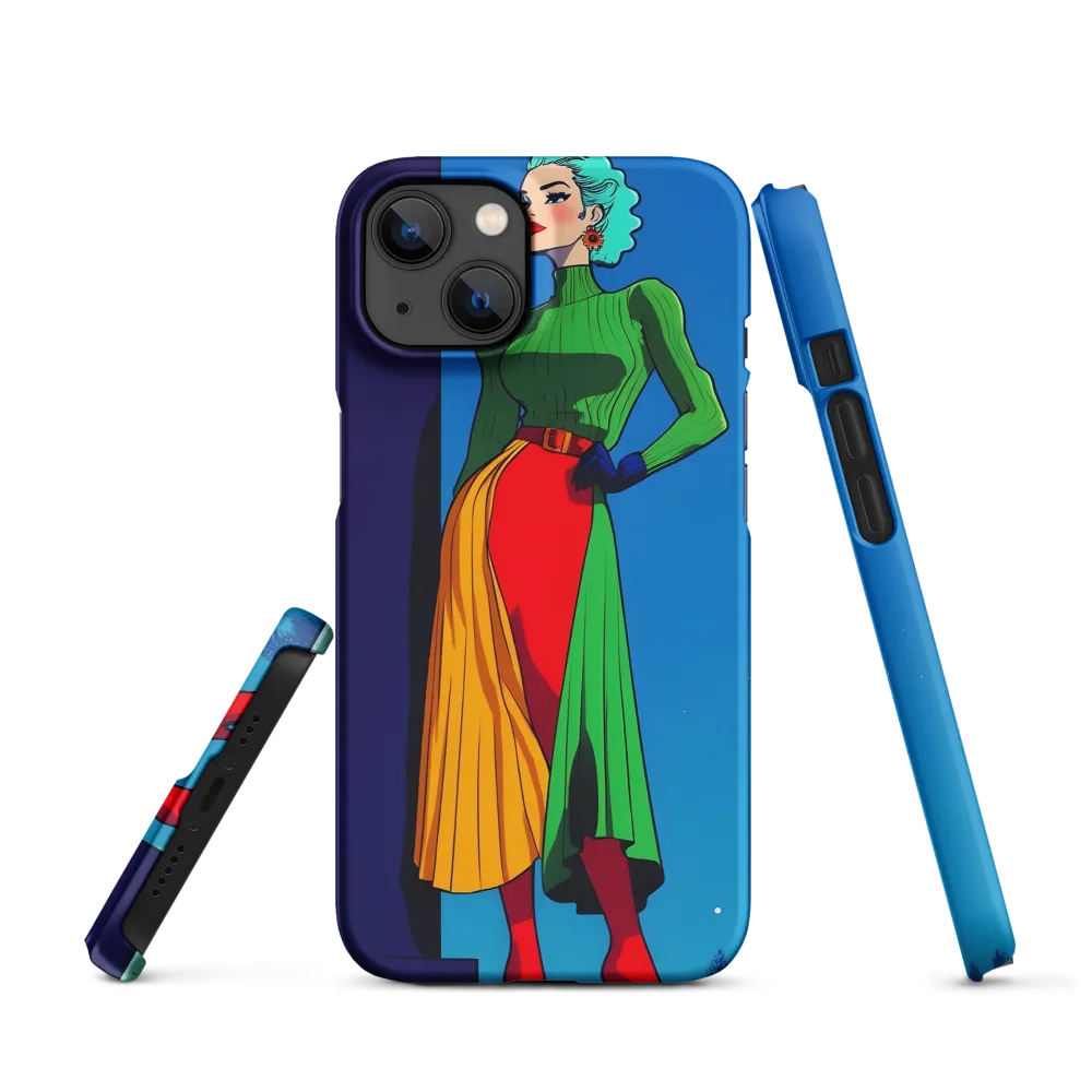 Fashion Model in Striped Dress | Phone Case