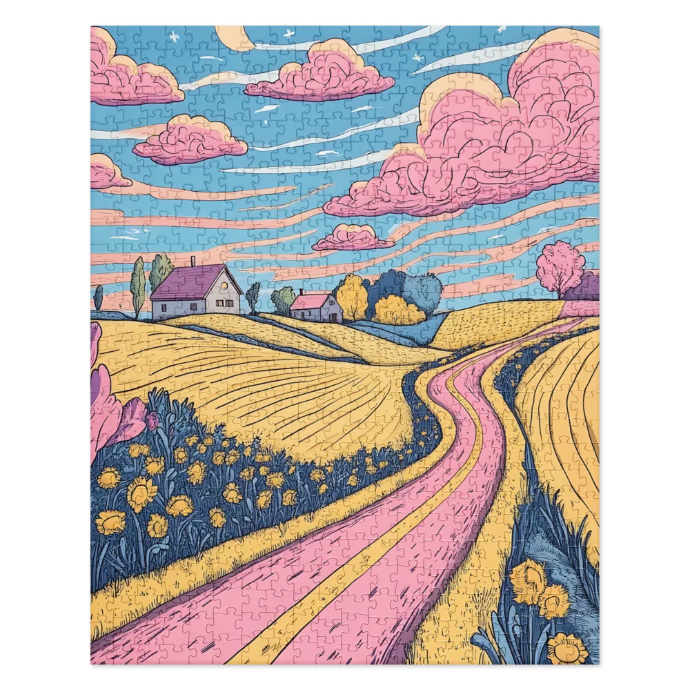 Whimsical Fields & Pink Skies 
 Jigsaw Puzzle