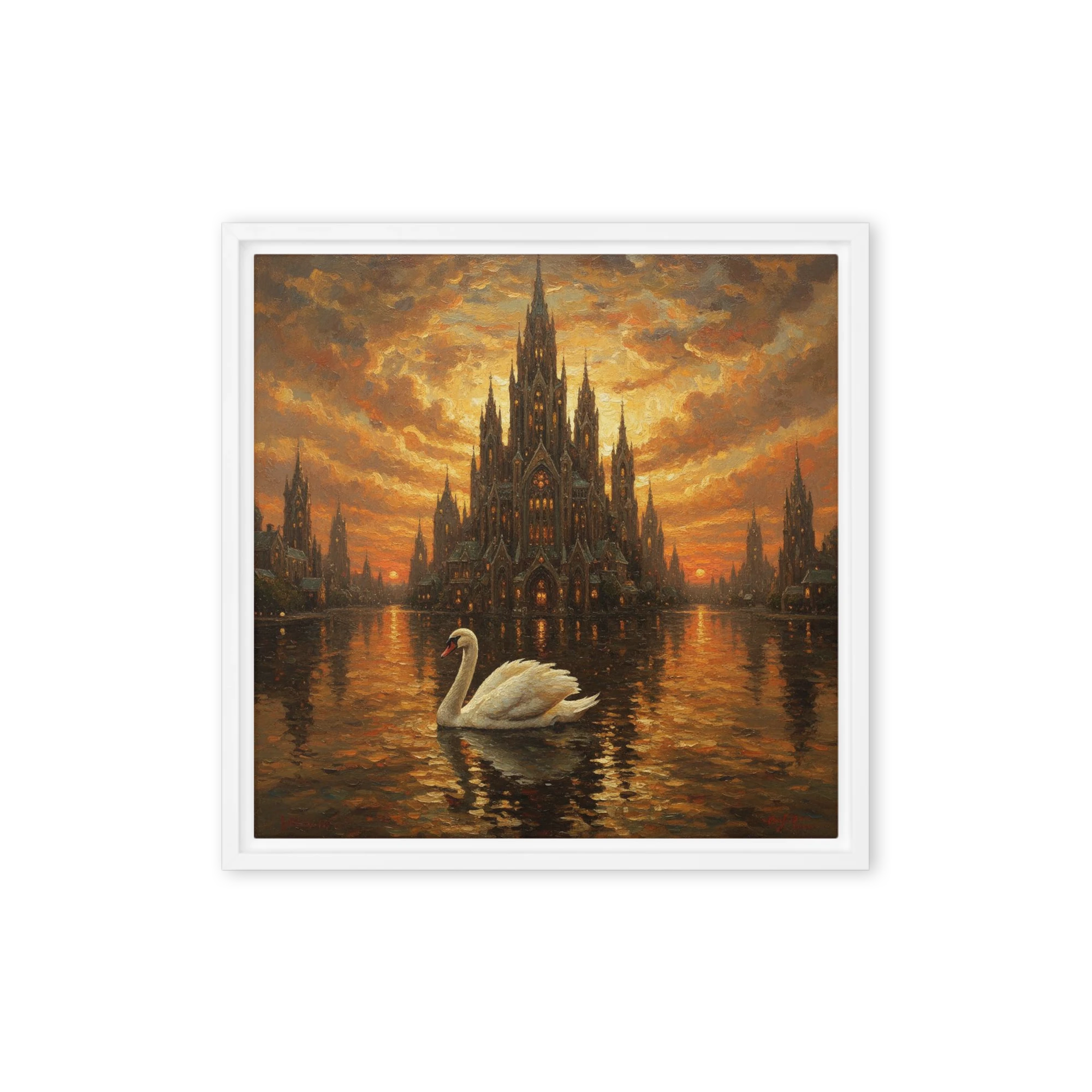Swan at Gothic Sunset
