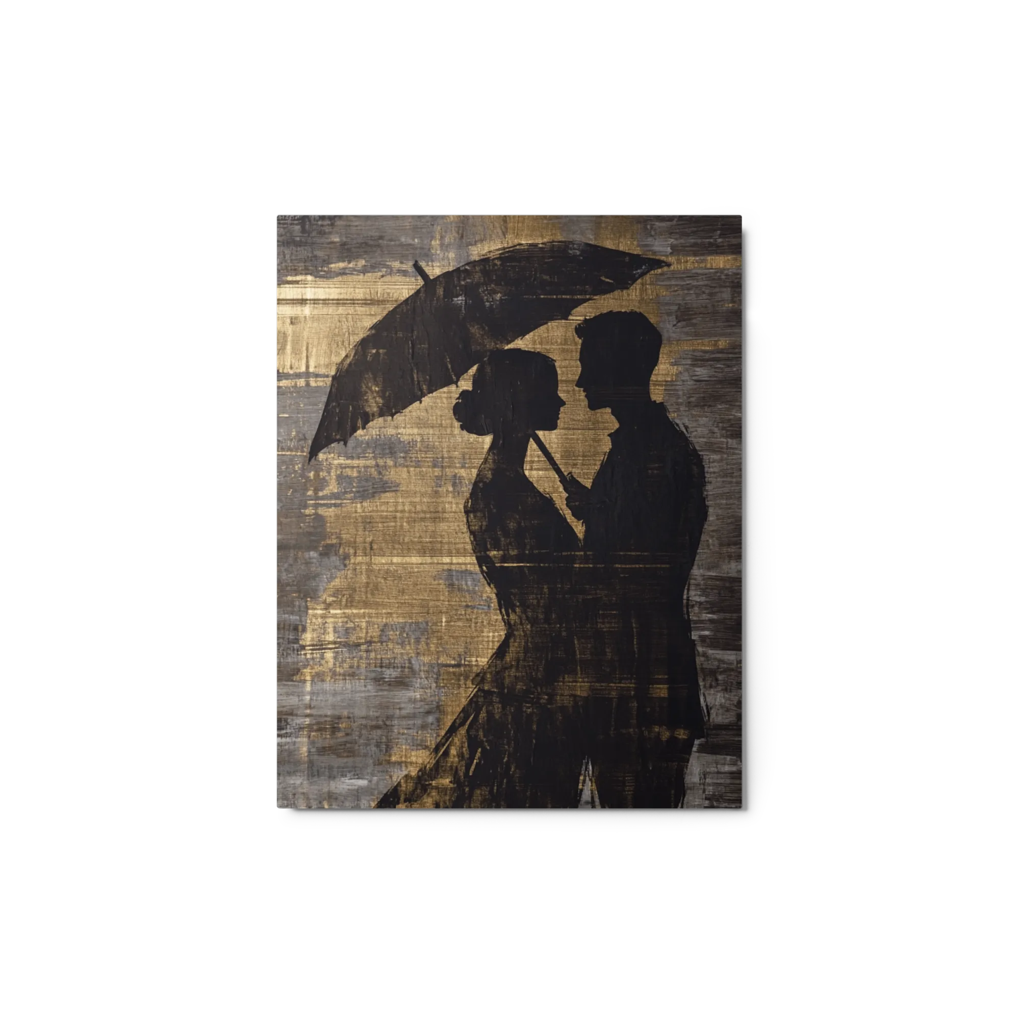 Golden Embrace in the Rain
