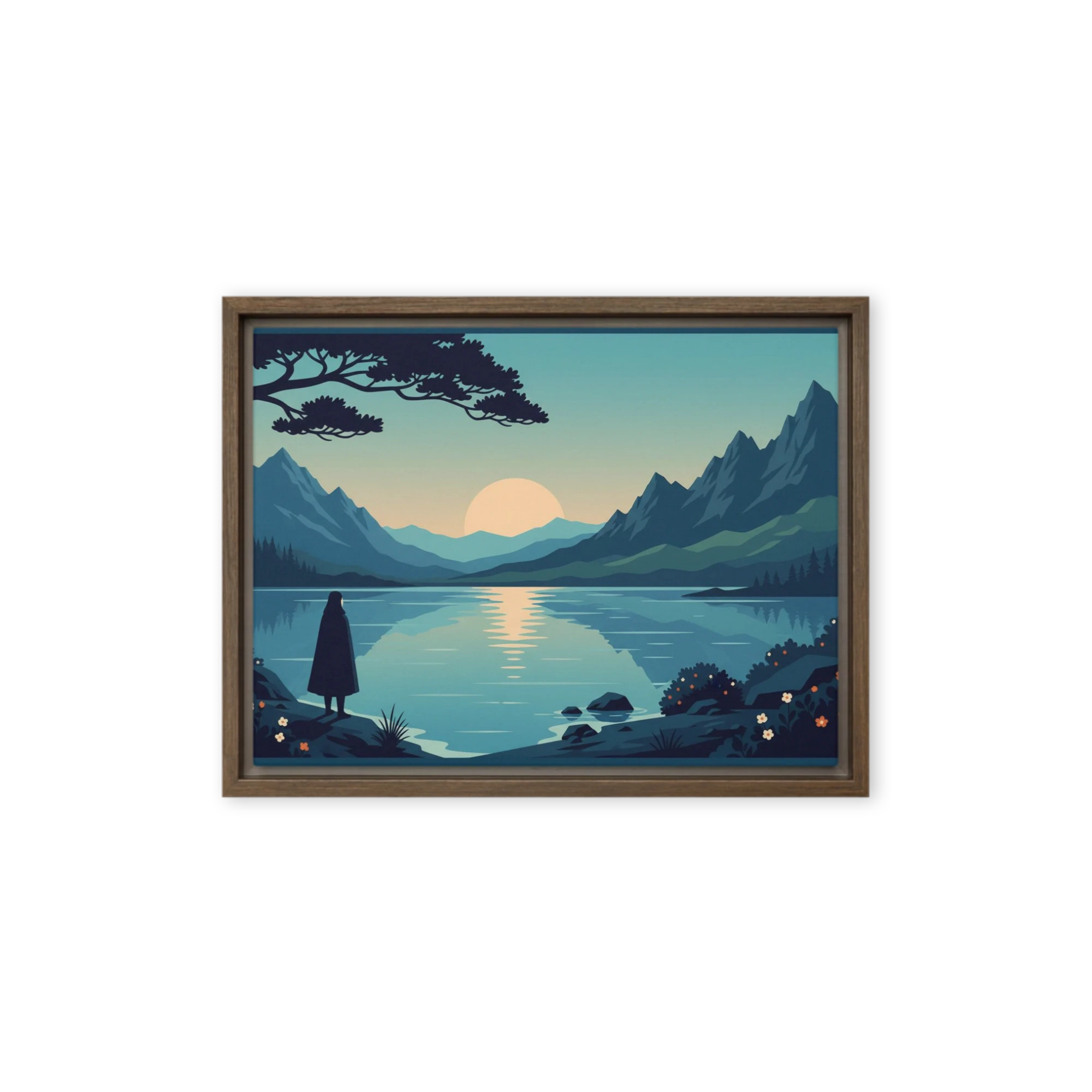 Tranquil Mountain Lake Sunset