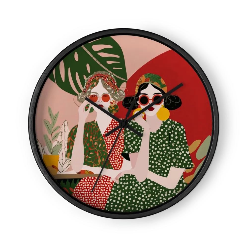 Sisters in Polka Dots | Wall Clock