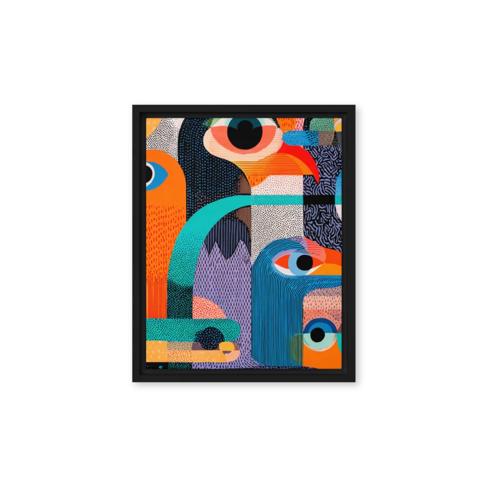 Avian Mosaic 
 Poster with Black Frame | 14″x 14″